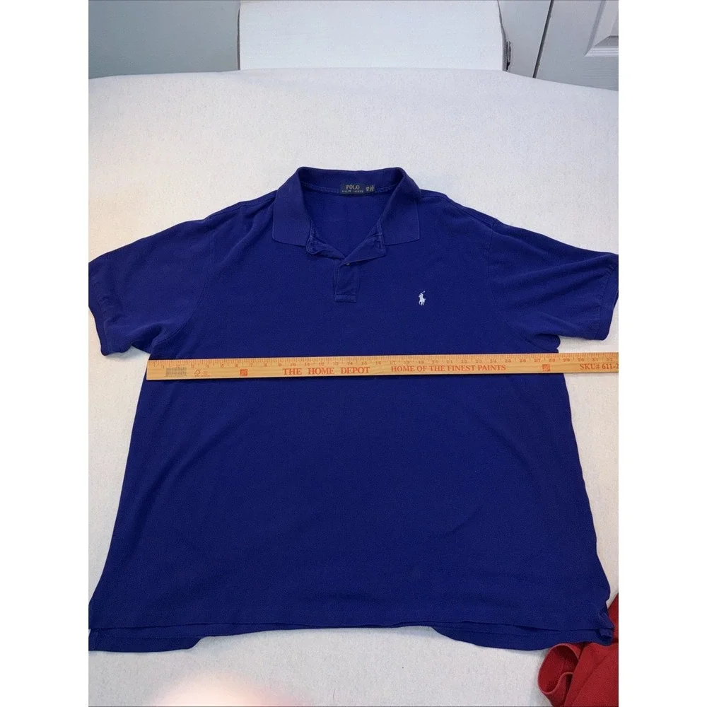 Set Of 3 Ralph Lauren Shirt Mens Size 3XB Blue Short Sleeve Polo Casual Golf‎